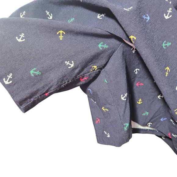 Navy Blue Yam & Sea Anchor Print Skirt With Side Zipper Closure and short under - Picture 4 of 5